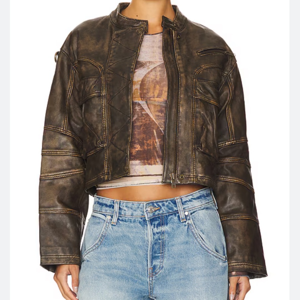 Free People Adrienne Leather Jacket